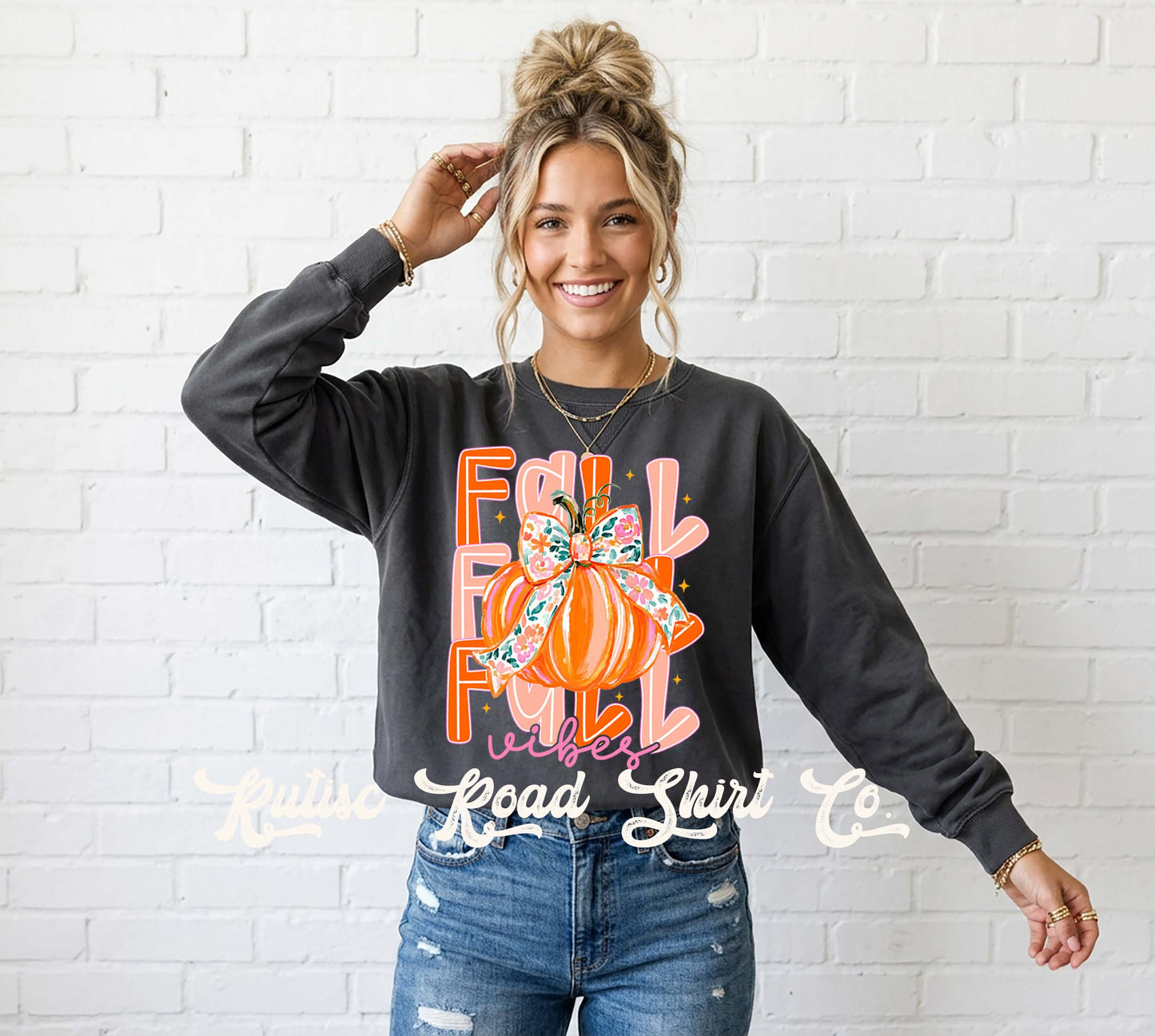 Fall Vibes Sweatshirt, Garment Dyed Crewneck Sweatshirt
