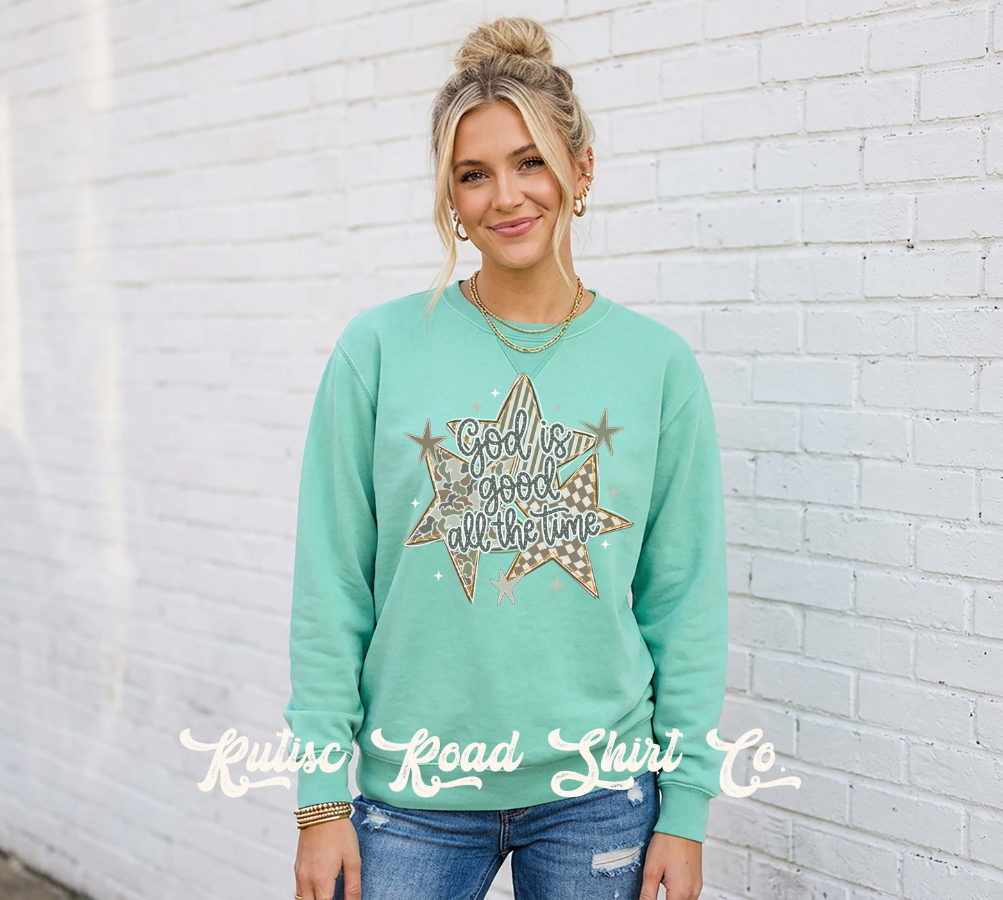 God is Good All the Time Sweatshirt, Garment Dyed Crewneck Sweatshirt