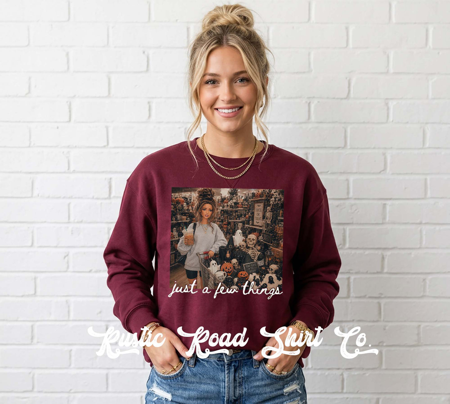 Just a Few Things Halloween Sweatshirt, Vintage Inspired Halloween Sweatshirt, Garment Dyed Crewneck Sweatshirt