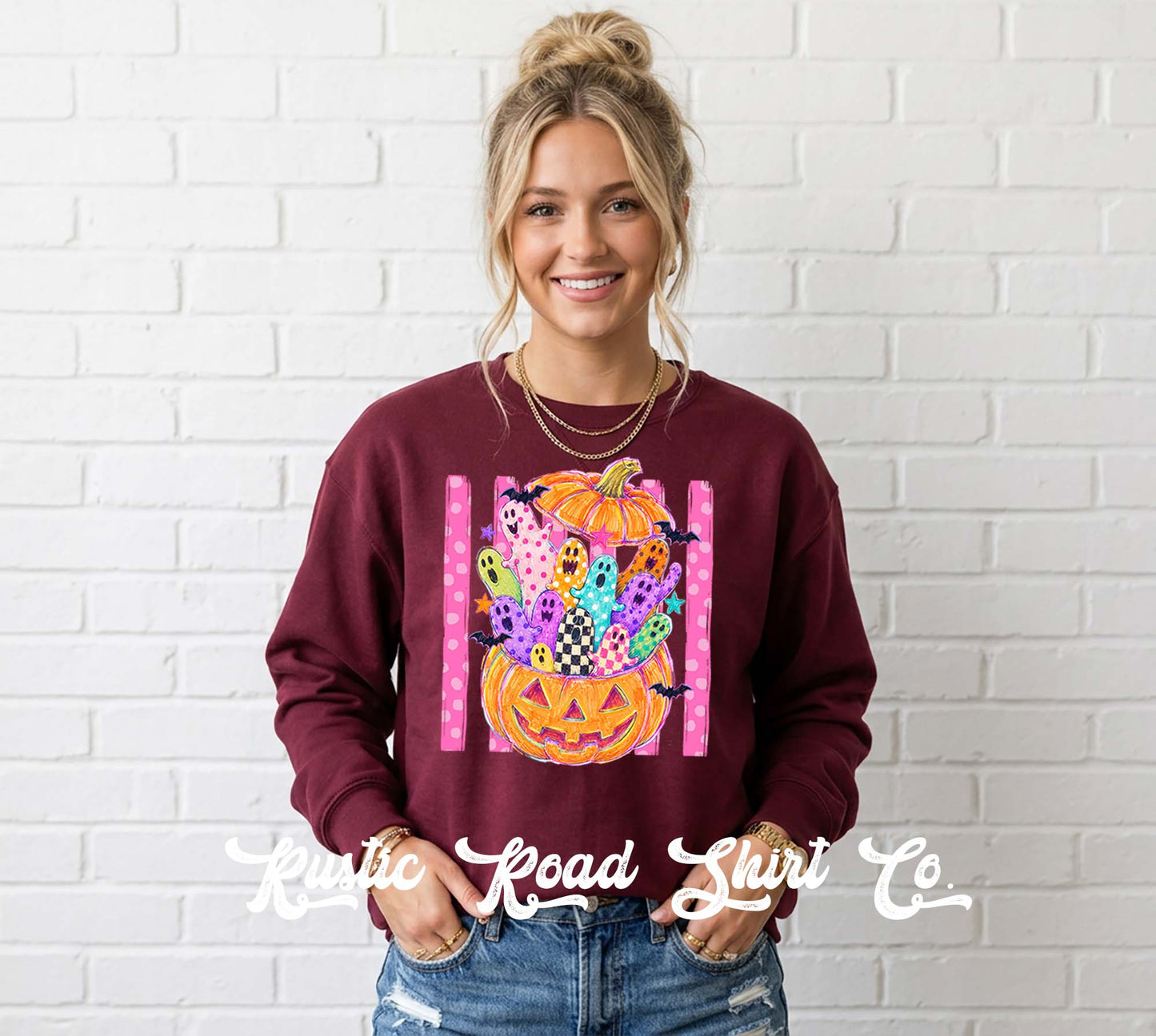 Neon Pumpkin Sweatshirt, Vintage Inspired Halloween Sweatshirt, Garment Dyed Crewneck Sweatshirt