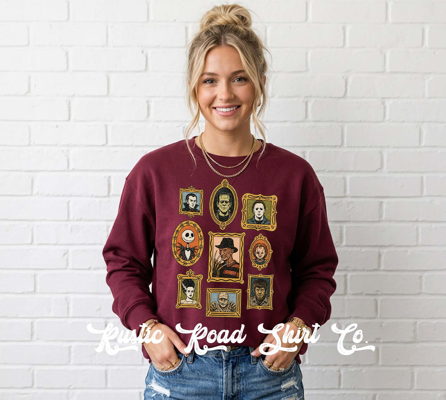 Halloween Monster Sweatshirt, Vintage Inspired Halloween Sweatshirt, Garment Dyed Crewneck Sweatshirt
