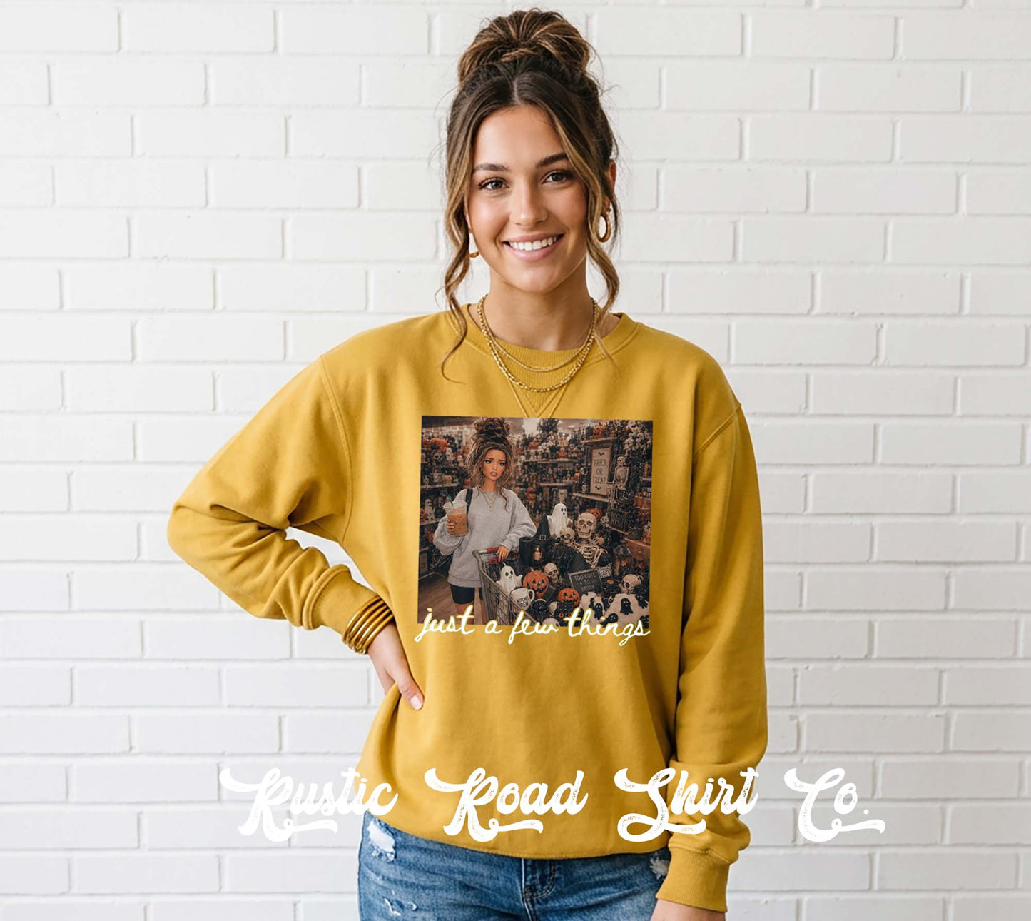 Just a Few Things Halloween Sweatshirt, Vintage Inspired Halloween Sweatshirt, Garment Dyed Crewneck Sweatshirt
