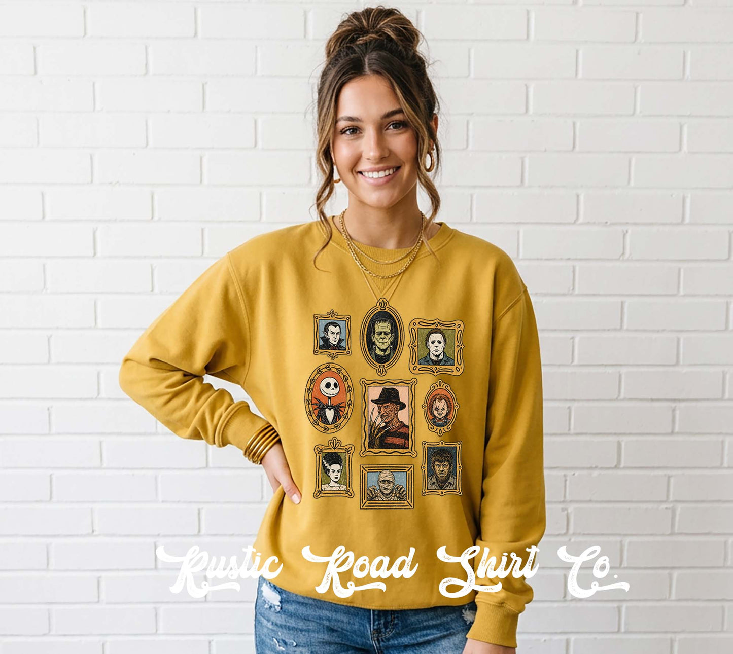 Halloween Monster Sweatshirt, Vintage Inspired Halloween Sweatshirt, Garment Dyed Crewneck Sweatshirt
