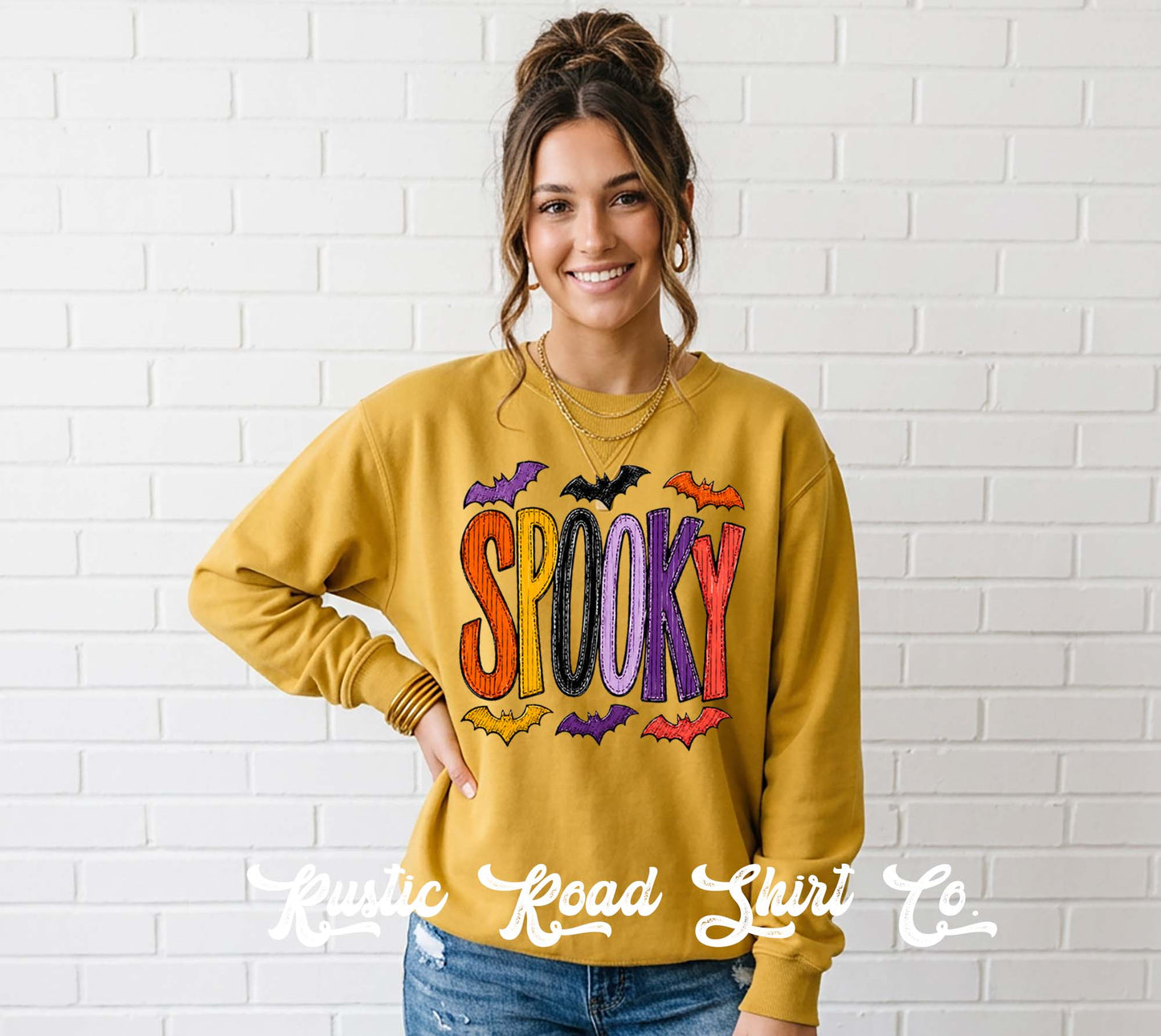 Spooky Halloween Sweatshirt, Vintage Inspired Halloween Sweatshirt, Garment Dyed Crewneck Sweatshirt