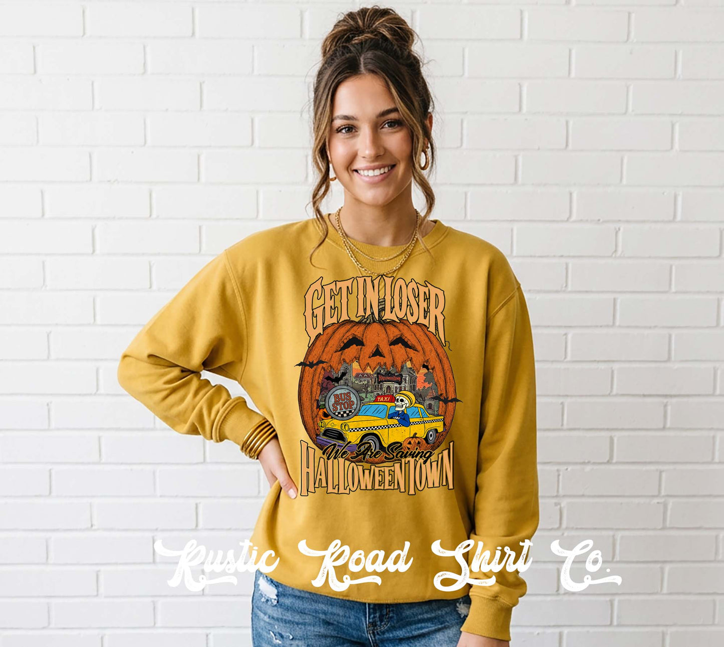 Halloweentown Sweatshirt, Vintage Inspired Halloween Sweatshirt, Garment Dyed Crewneck Sweatshirt