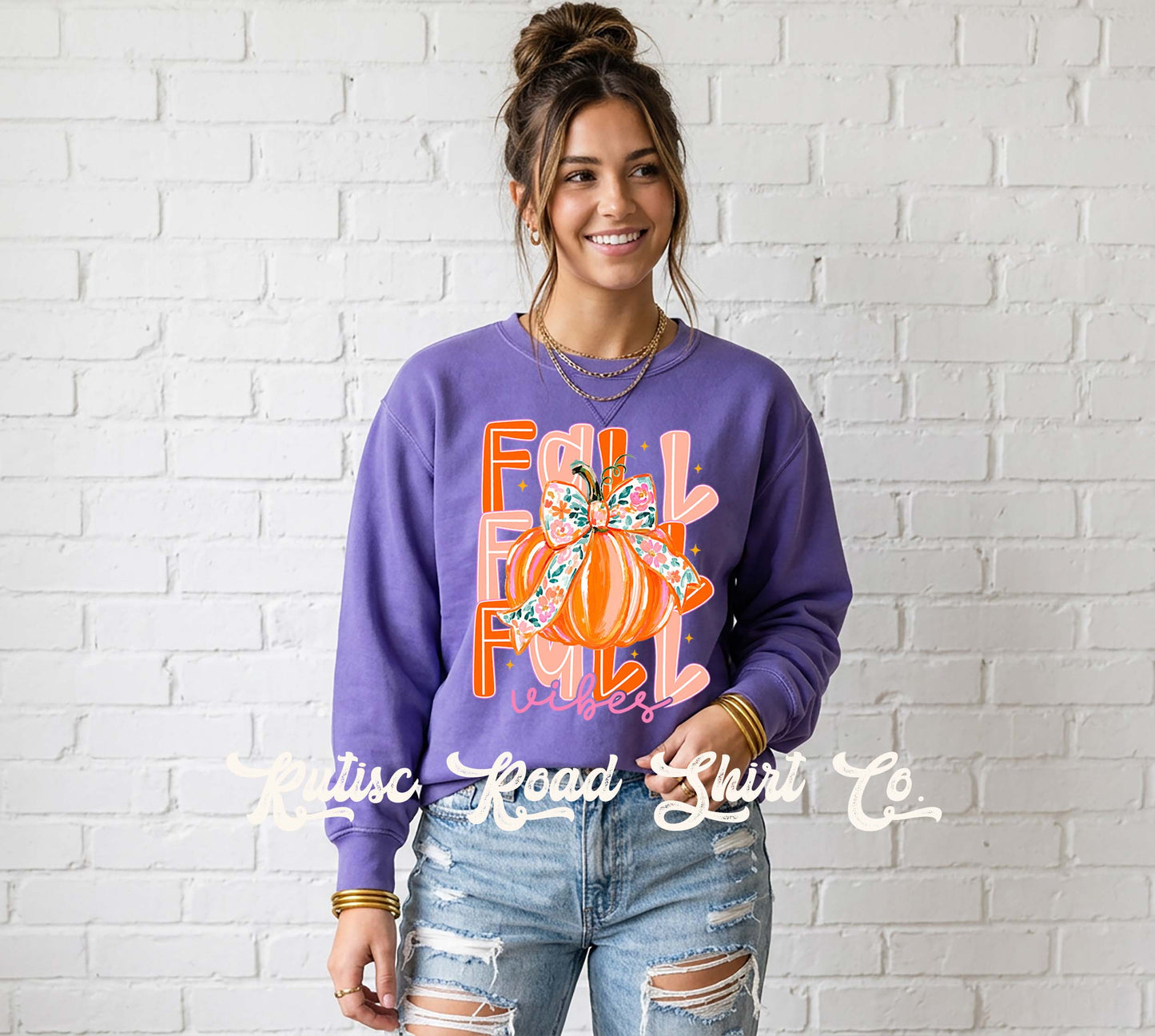 Fall Vibes Sweatshirt, Garment Dyed Crewneck Sweatshirt