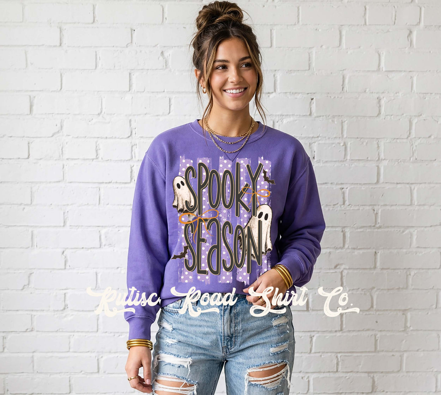 Spooky Season Halloween Sweatshirt, Vintage Inspired Halloween Sweatshirt, Garment Dyed Crewneck Sweatshirt