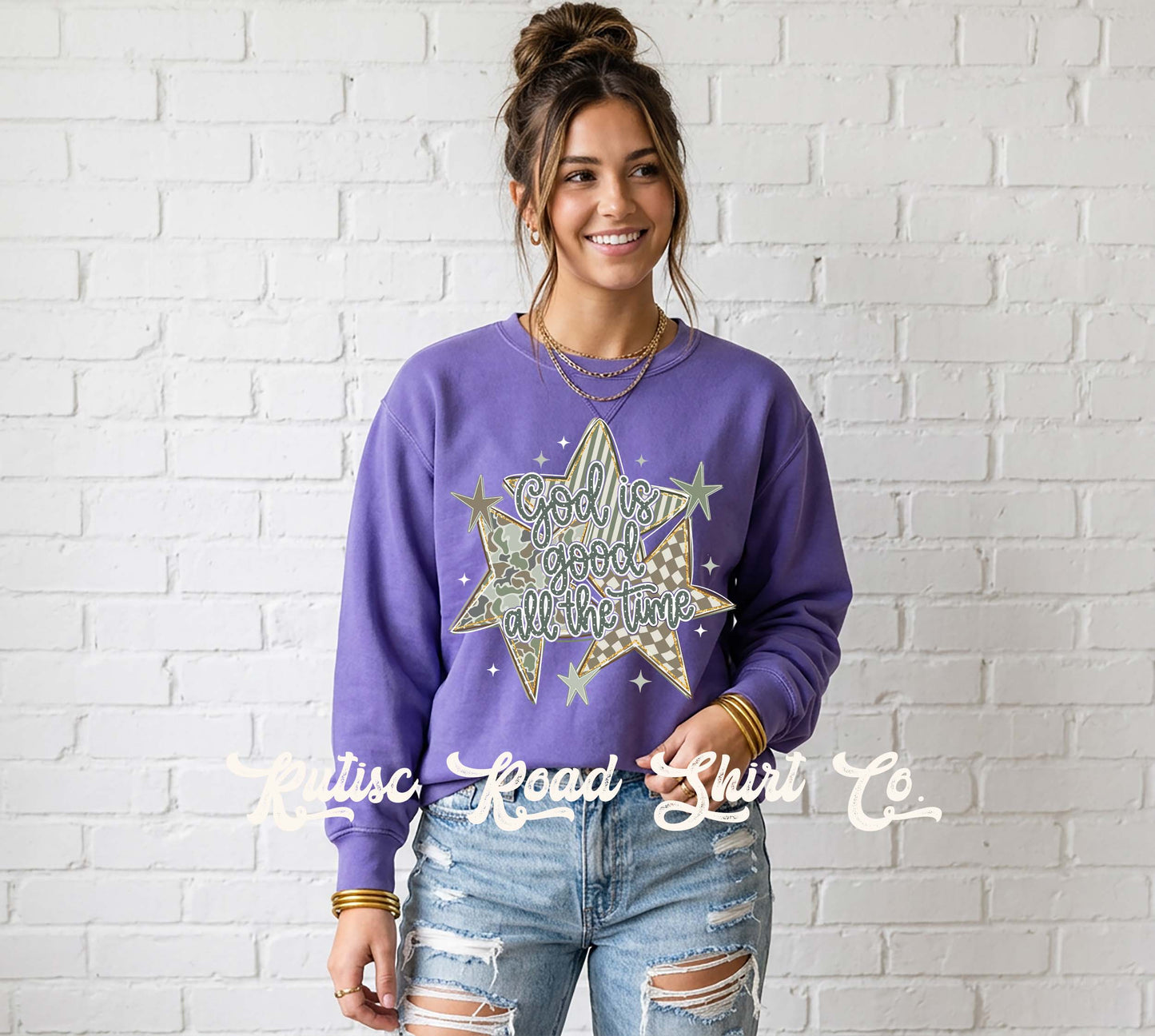 God is Good All the Time Sweatshirt, Garment Dyed Crewneck Sweatshirt
