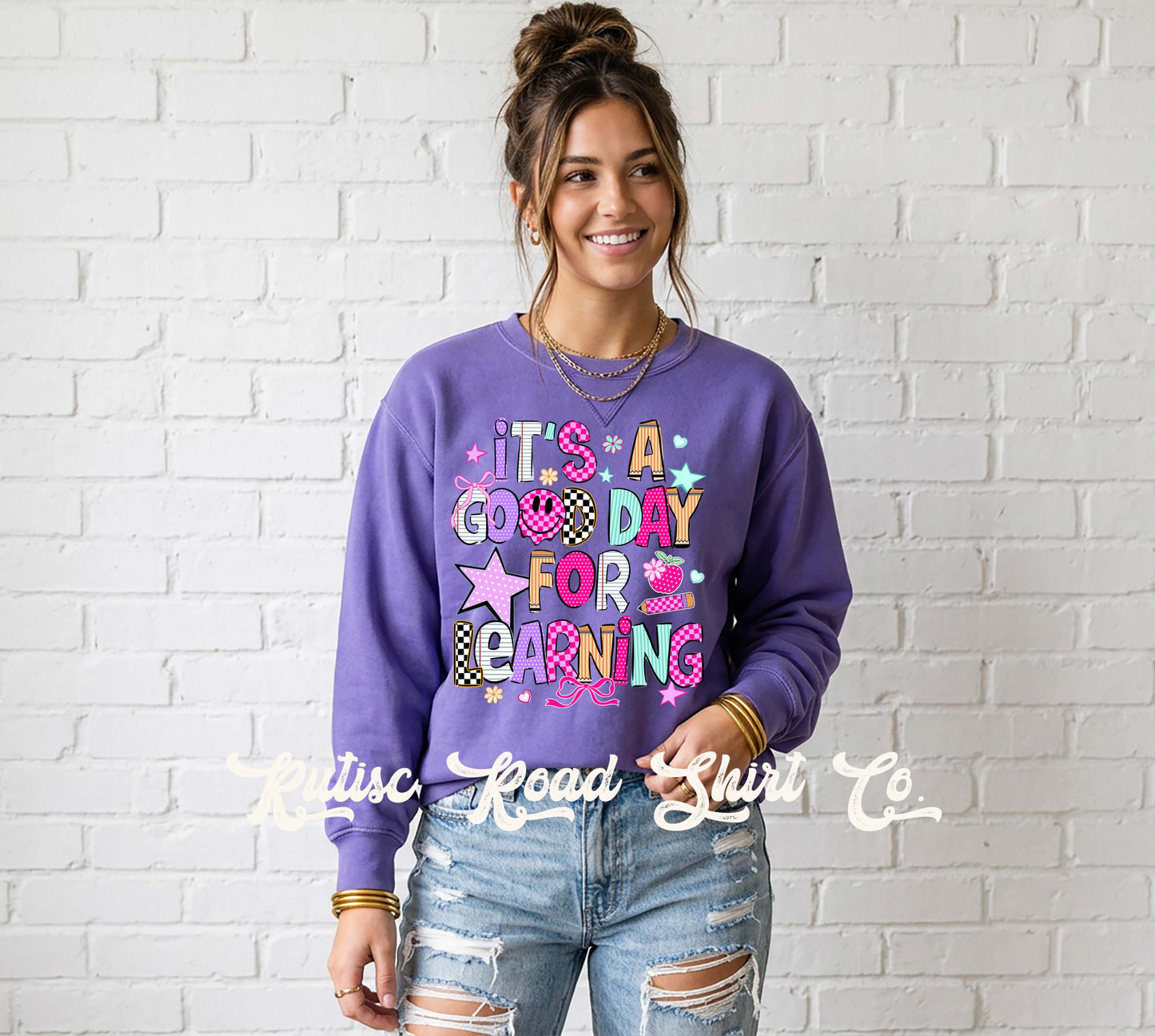 Good Time for Learning Sweatshirt, Garment Dyed Crewneck Sweatshirt