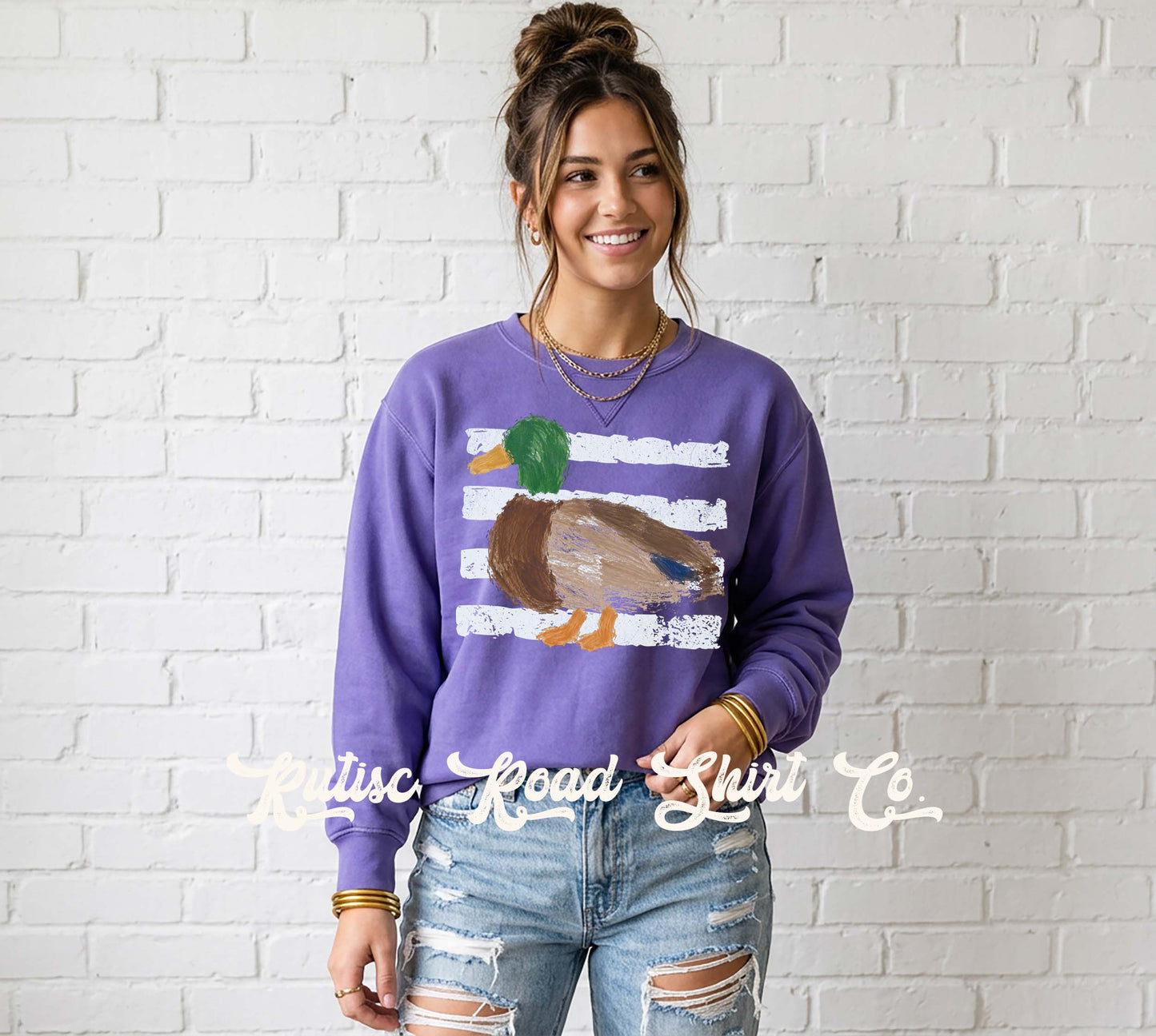 Duck Hunting Sweatshirt, Garment Dyed Crewneck Sweatshirt