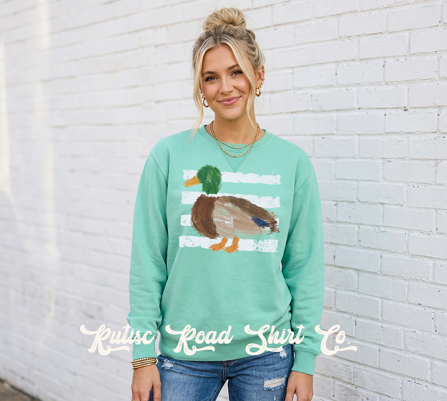 Duck Hunting Sweatshirt, Garment Dyed Crewneck Sweatshirt
