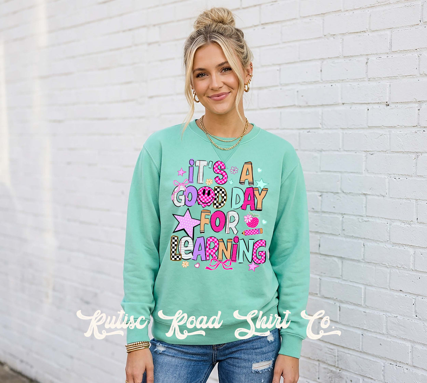 Good Time for Learning Sweatshirt, Garment Dyed Crewneck Sweatshirt