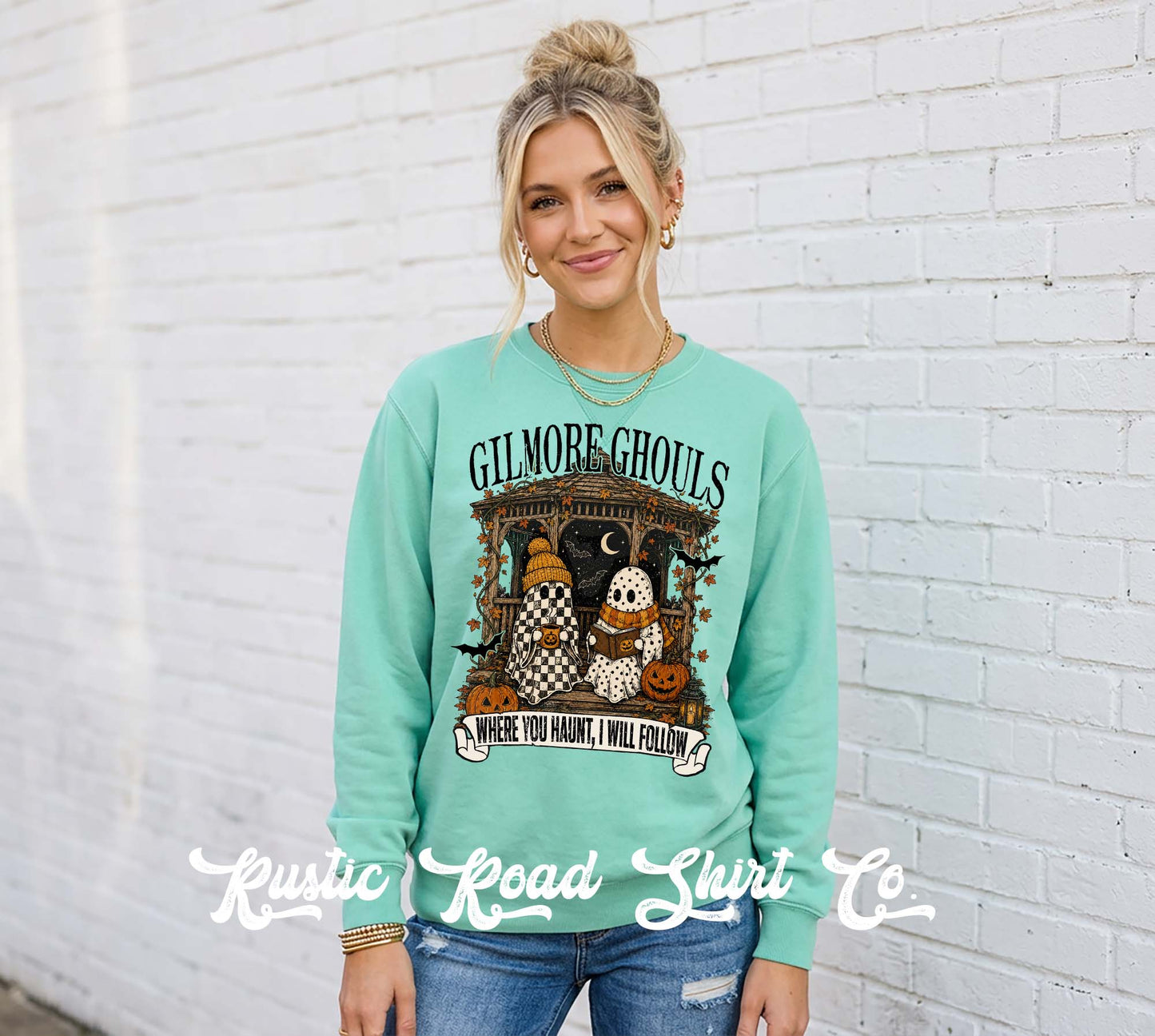 Ghouls Halloween Sweatshirt, Vintage Inspired Halloween Sweatshirt, Garment Dyed Crewneck Sweatshirt