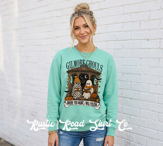 Ghouls Halloween Sweatshirt, Vintage Inspired Halloween Sweatshirt, Garment Dyed Crewneck Sweatshirt