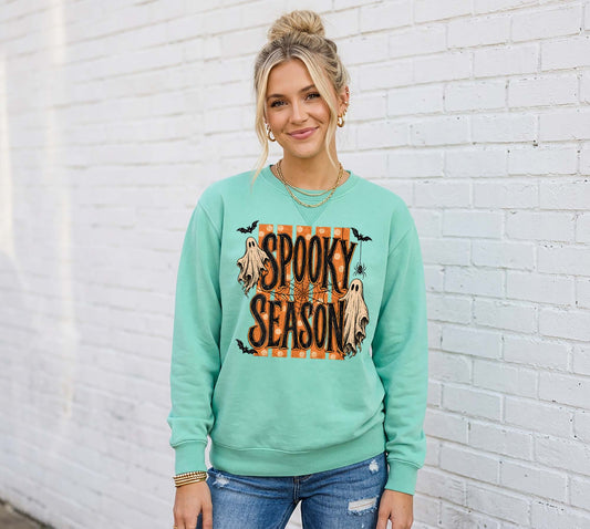 Spooky Season Halloween Sweatshirt, Vintage Inspired Halloween Sweatshirt, Garment Dyed Crewneck Sweatshirt