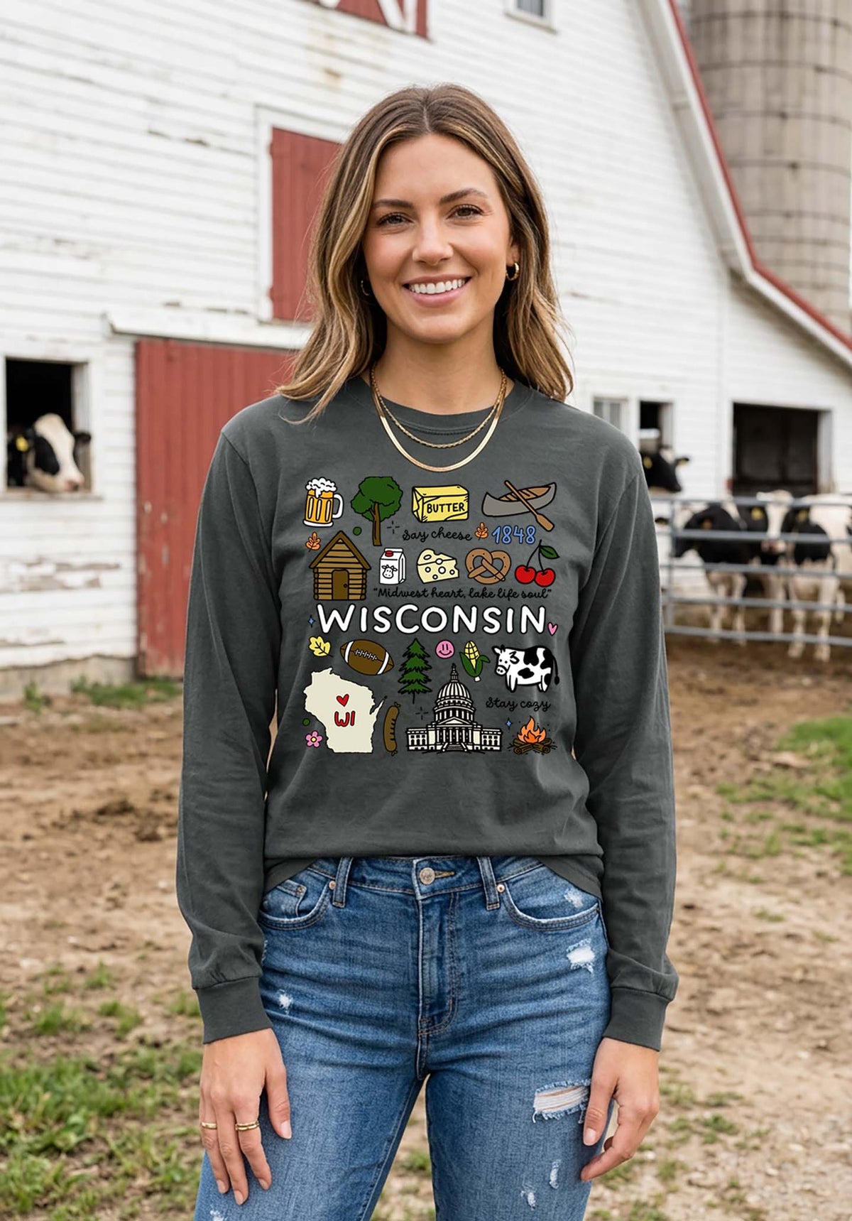 Wisconsin Comfort Colors Long Sleeve Shirt