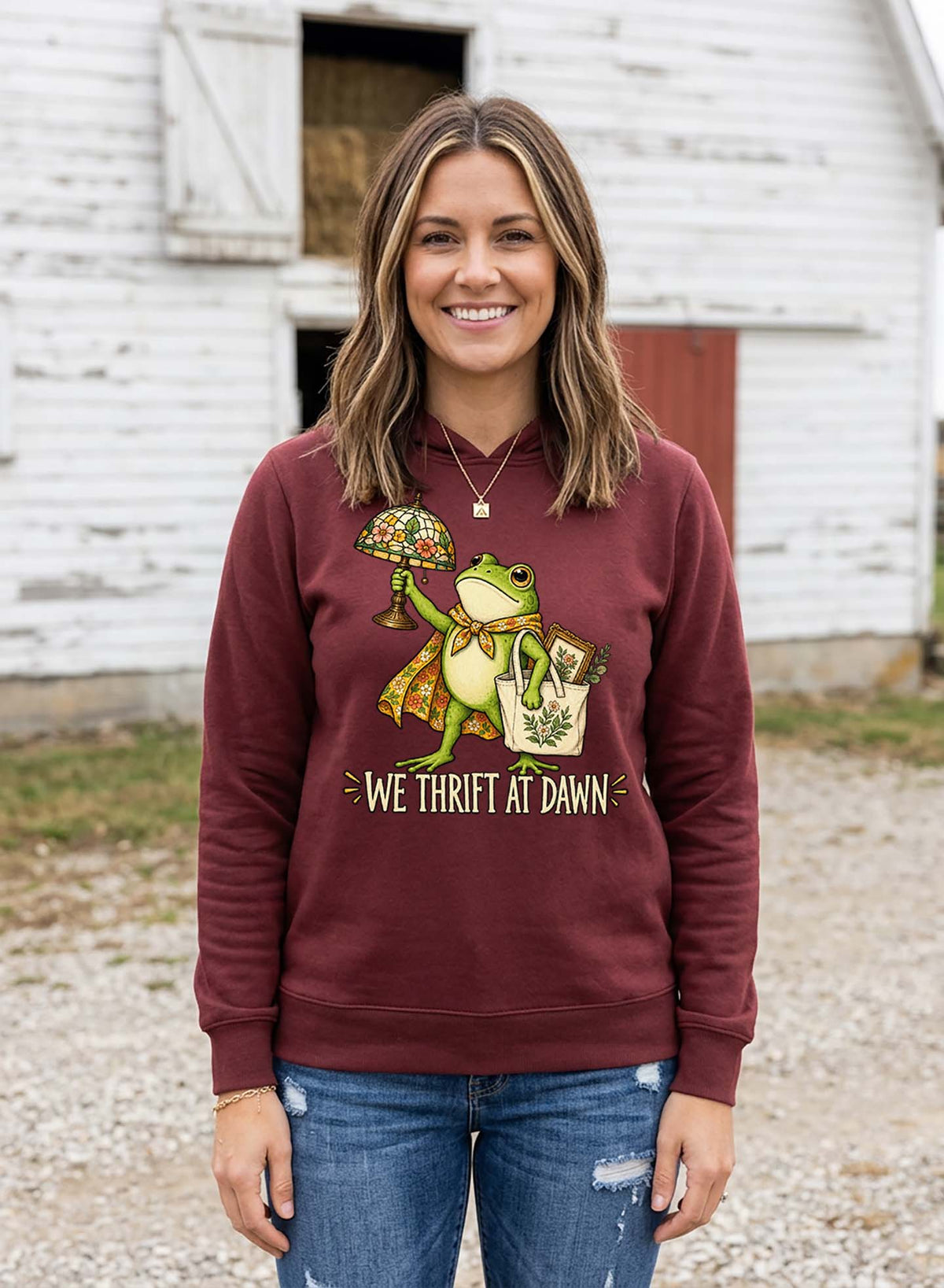 We Thrift at Dawn Hooded Sweatshirt