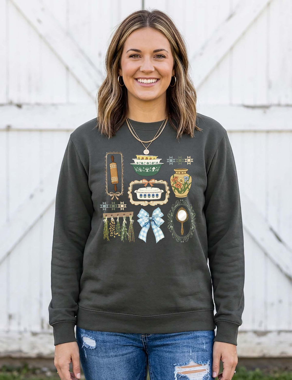 Cottage Core Vintage District Crewneck Sweatshirt
