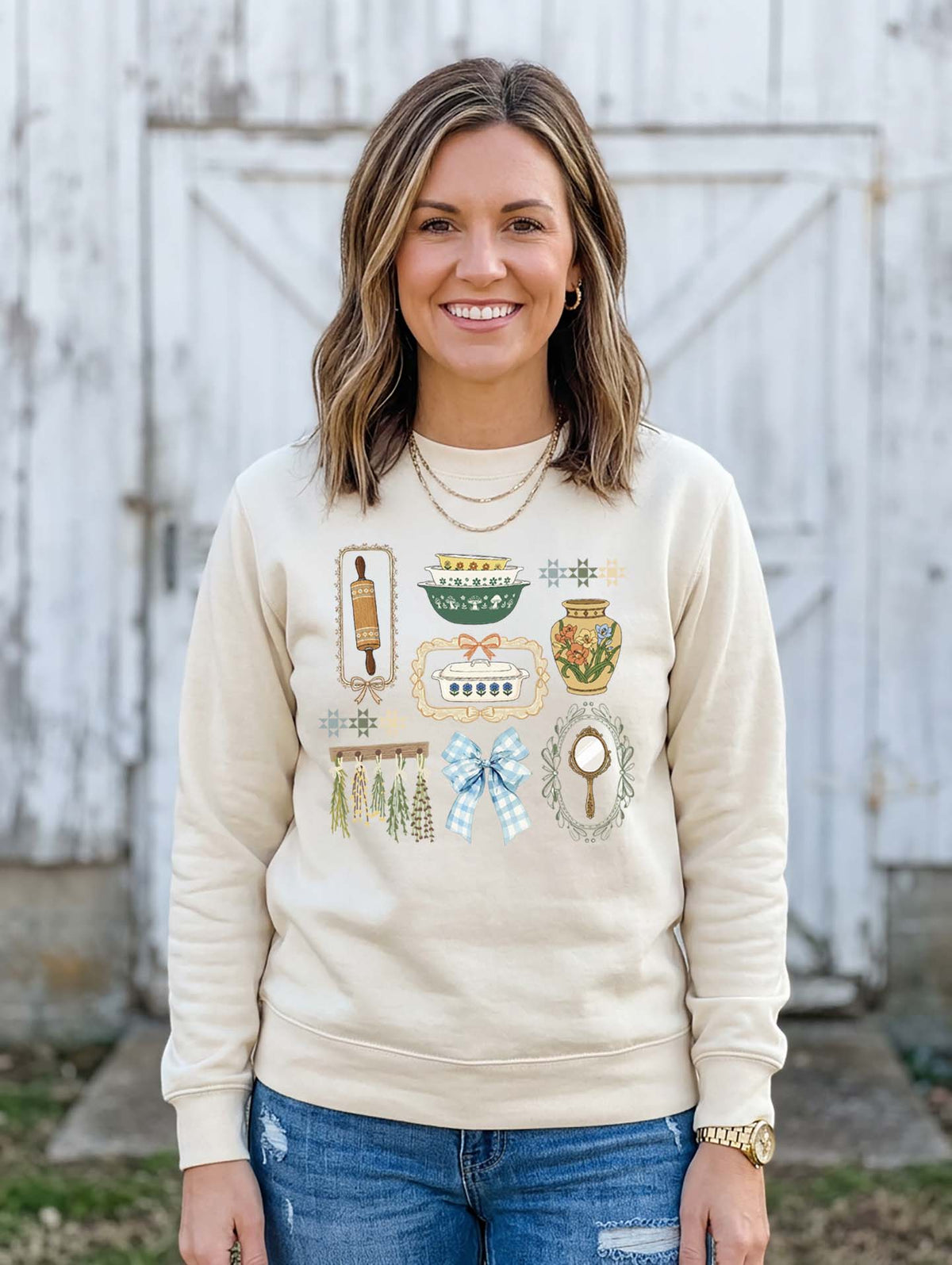 Cottage Core Vintage District Crewneck Sweatshirt