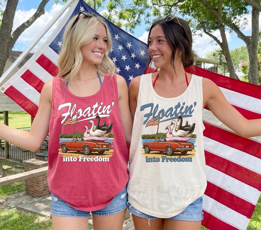 Floating Into Freedom Tank Top, 4th of July Tank Top, Comfort Colors Tank Top