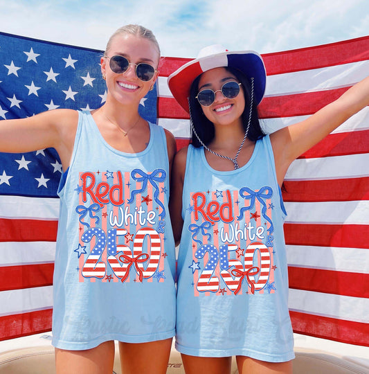 Red White and 250 Tank Top, 4th of July Tank Top, Comfort Colors Tank Top