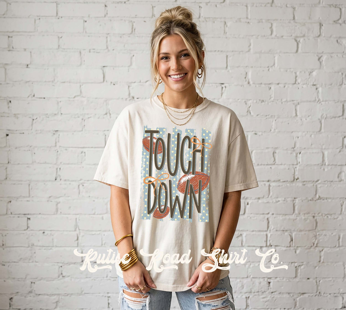 Football Touchdown Shirt, Football Mama Shirt, Comfort Colors Oversized Tee