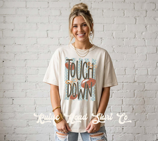 Football Touchdown Shirt, Football Mama Shirt, Comfort Colors Oversized Tee