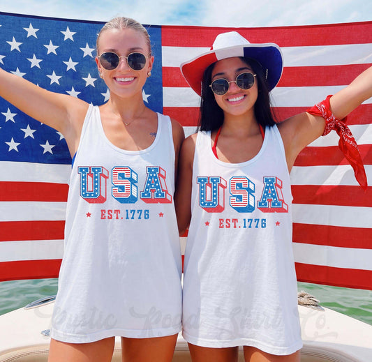 USA Tank Top, 4th of July Tank Top, Comfort Colors Tank Top