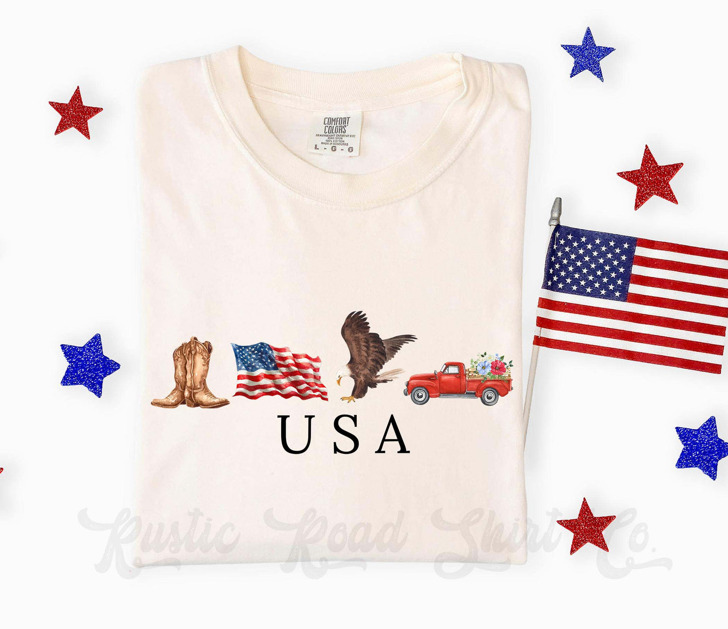 USA Vintage Inspired Shirt, Patriotic Shirt, 4th of July Shirt, Comfort Colors Shirt