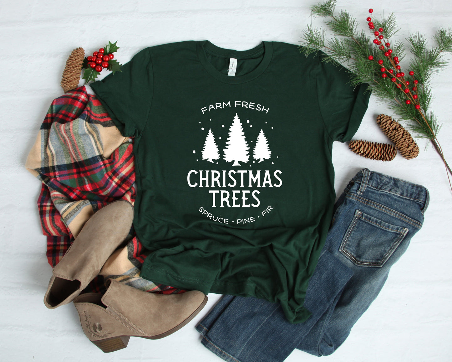 Christmas T-shirt for Women, Christmas Tree Shirt, Christmas Tee, Holiday Shirt, Women's Christmas, Religious Christmas Shirt