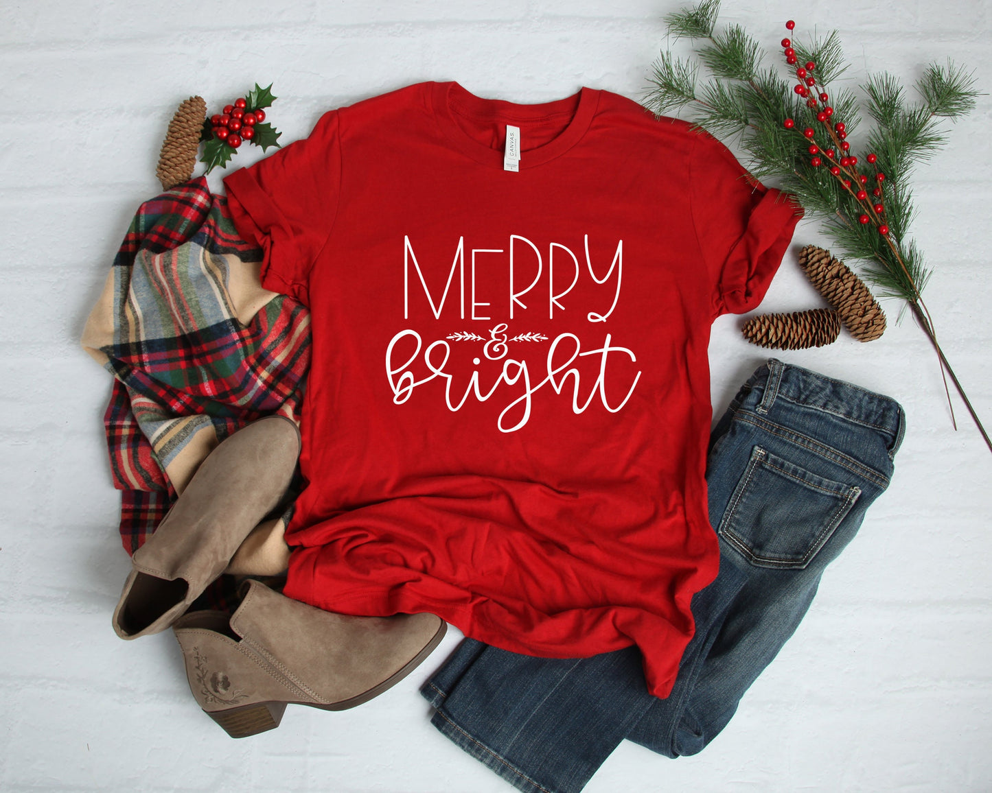 Merry and Bright Shirt, Christmas Shirt, Family Christmas Shirts, Kids Christmas Shirt, Shirt, Women's Christmas Shirt