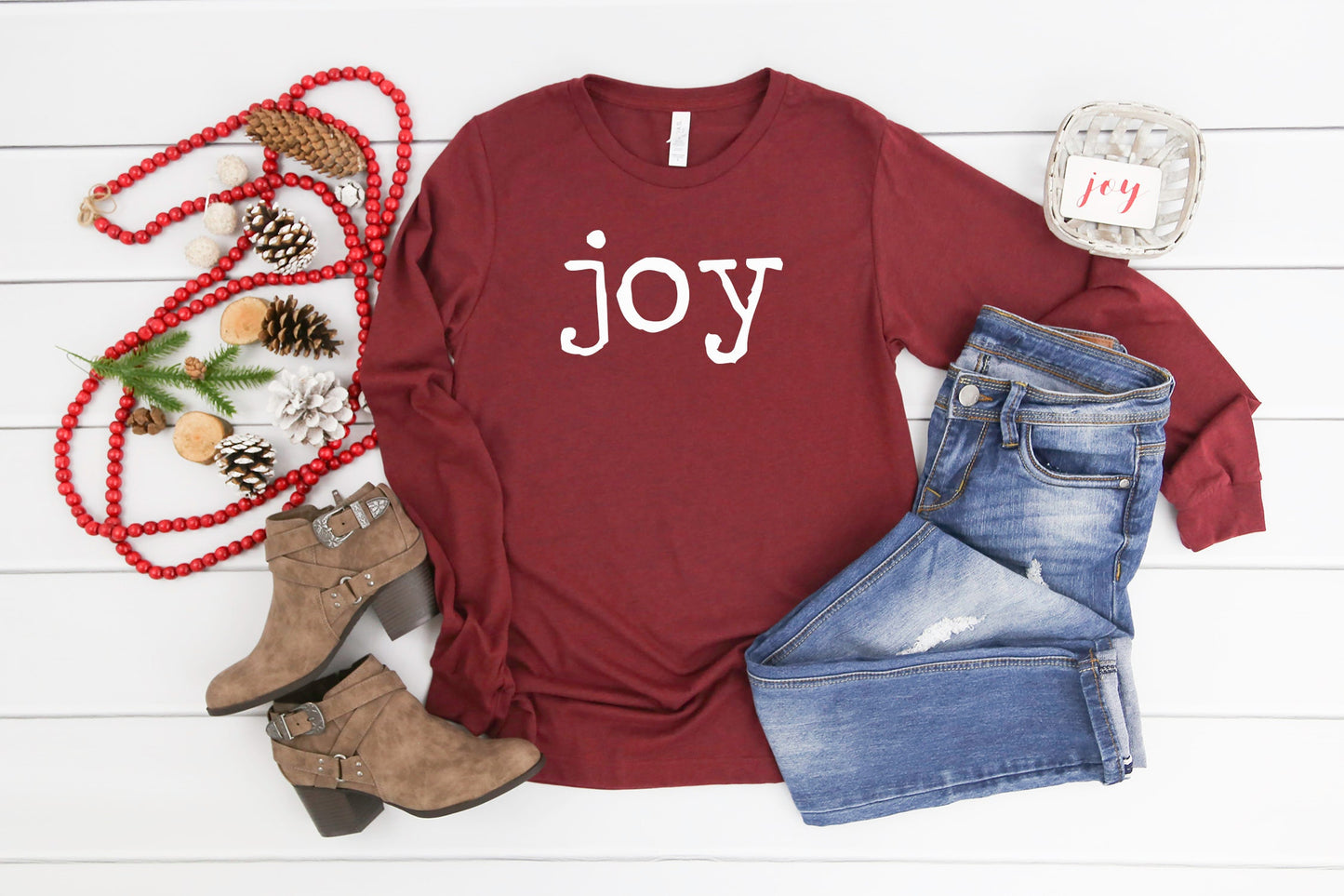 Christmas Long Sleeve Shirt, Joy T-shirt, Matching Christmas Shirts, Family Christmas Shirts, Women's Christmas Shirt