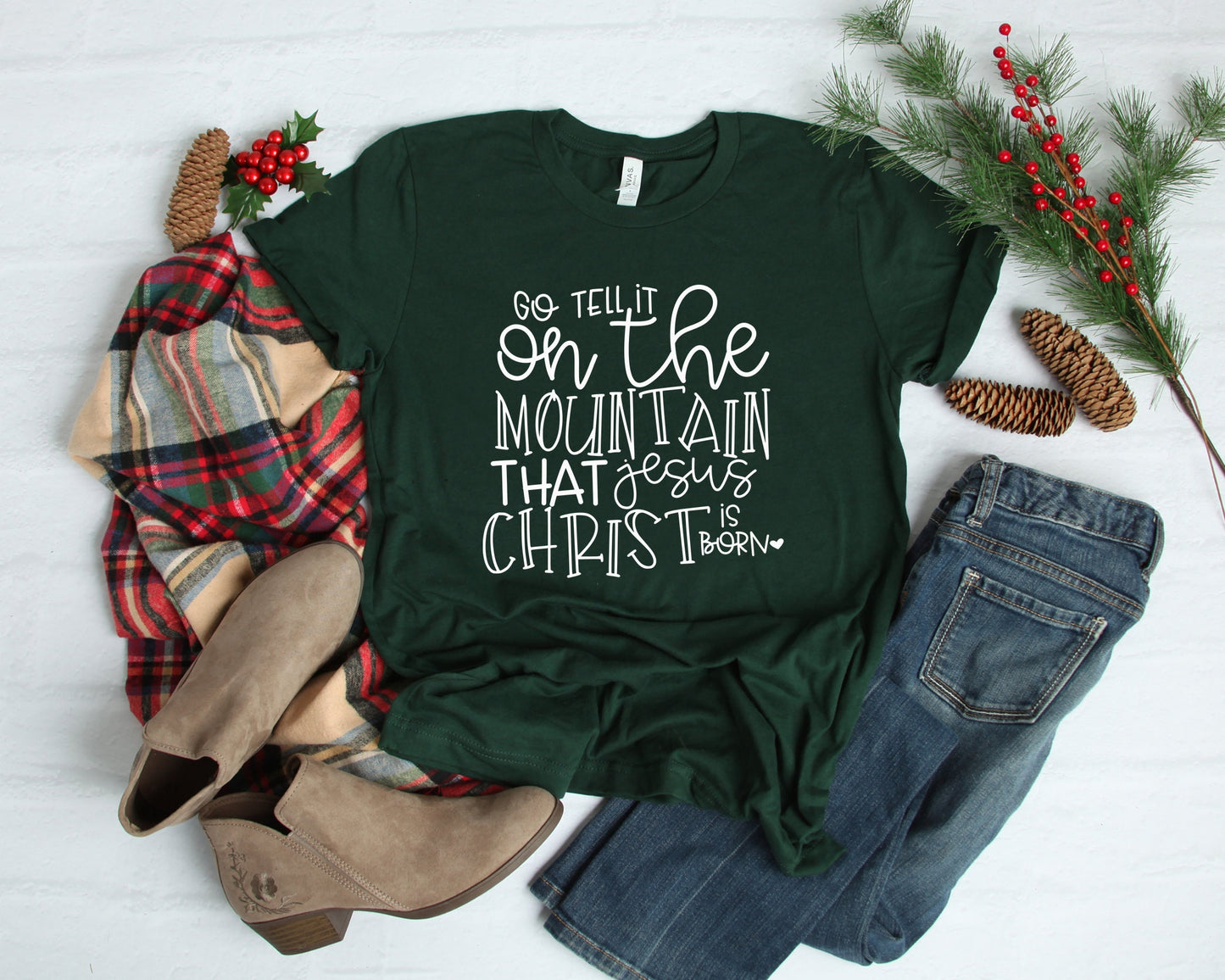 Christian Christmas Shirt, Christmas Shirt, Go Tell It On The Mountain, Family Christmas, Holiday Shirt