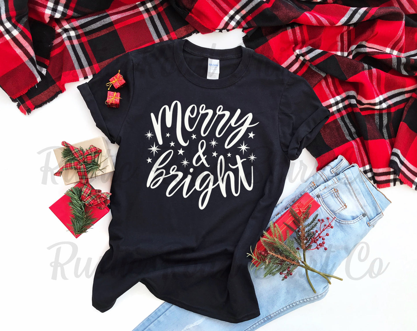 Christmas Shirt, Merry and Bright Shirt, Christmas Wishes Shirt, Funny Christmas TShirt, Buffalo Plaid Shirt, Family Christmas Shirt