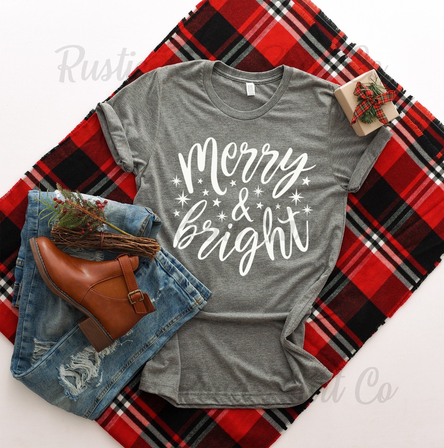 Christmas Shirt, Merry and Bright Shirt, Christmas Wishes Shirt, Funny Christmas TShirt, Buffalo Plaid Shirt, Family Christmas Shirt