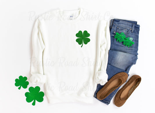 St Patricks Day Sweatshirt, Women's St Patricks Day Shirt, Glitter Shamrock Shirt, Irish Sweatshirt, St Pattys Day Sweatshirt