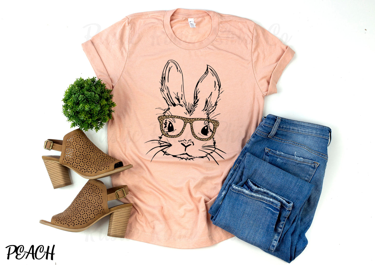 Easter Bunny Glasses T-shirt, Women's Easter Shirt, Matching Family Easter Shirts, Happy Easter Shirt, He is Risen Shirt 121