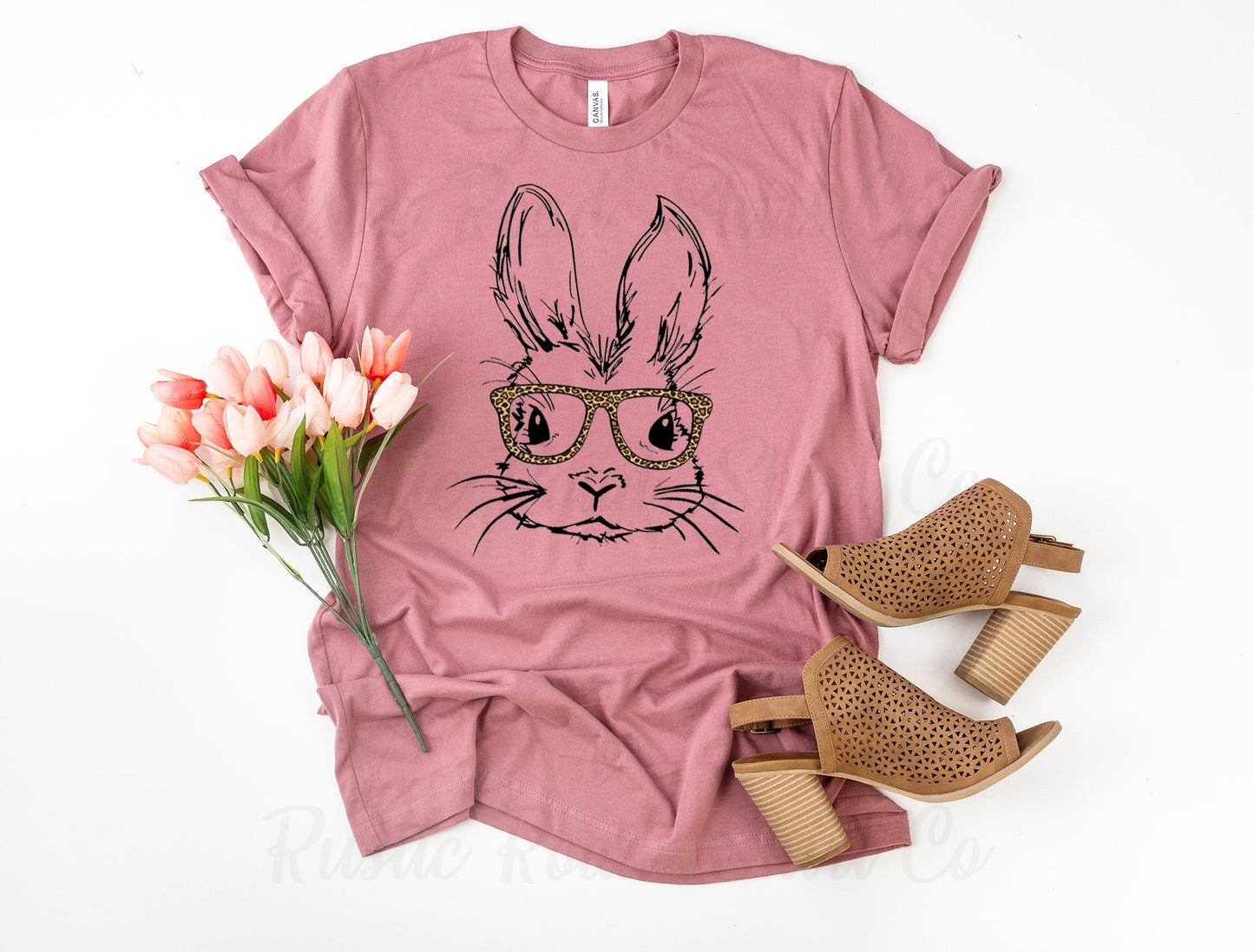 Easter Bunny Glasses T-shirt, Women's Easter Shirt, Matching Family Easter Shirts, Happy Easter Shirt, He is Risen Shirt 121