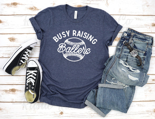Busy Raising Ballers Shirt, Baseball Mom Shirt, Baseball Mama, Baseball Grandma Shirt, Baseball Team Shirt, Custom Baseball Shirt