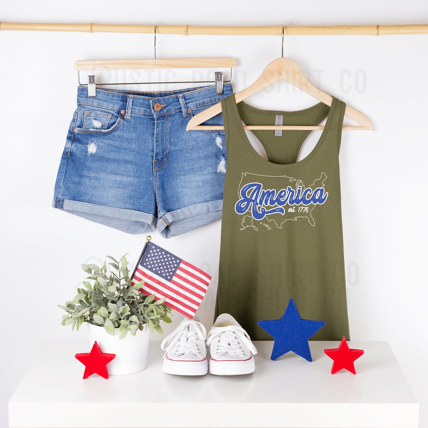 4th of July Tank Top, Women's Fourth of July Shirt, Patriotic Tank Top, USA Tank Top