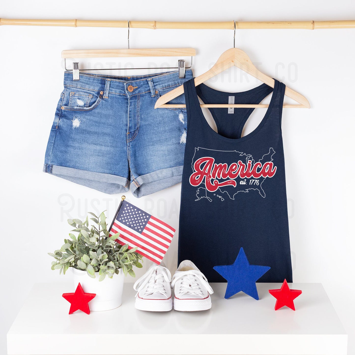 4th of July Tank Top, Women's Fourth of July Shirt, Patriotic Tank Top, USA Tank Top