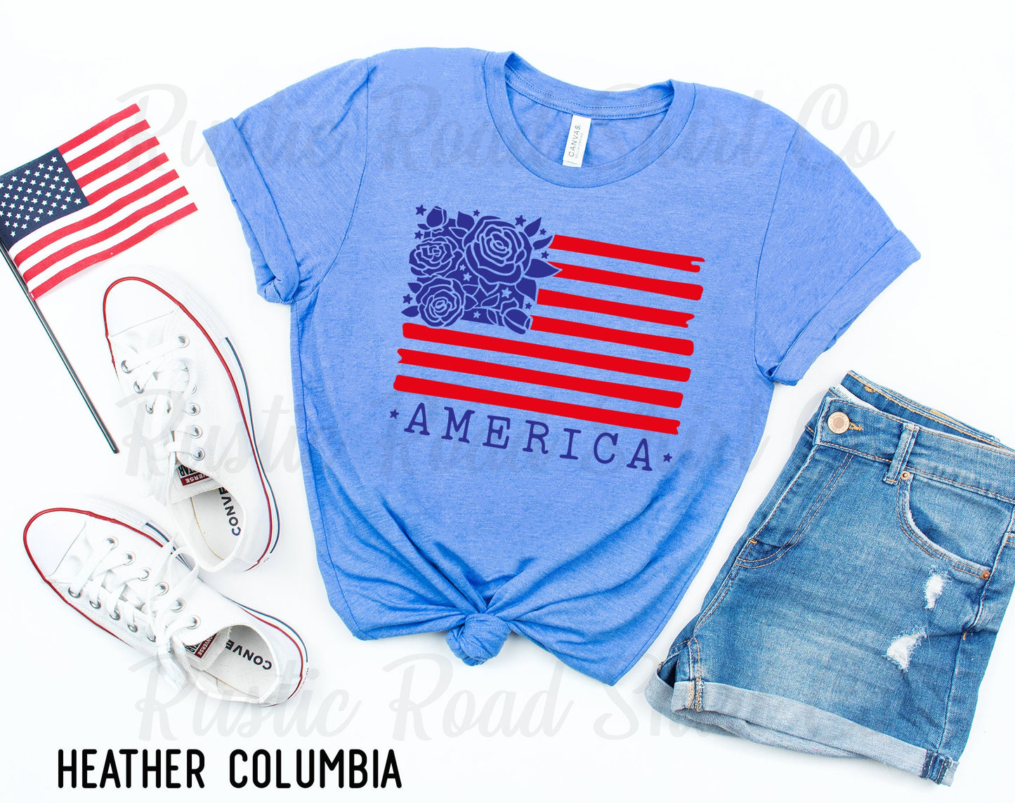 4th of July Shirt, Women's Fourth Of July, American Flag Shirt, Girls Fourth of July Shirt, Bella Canvas T-shirt