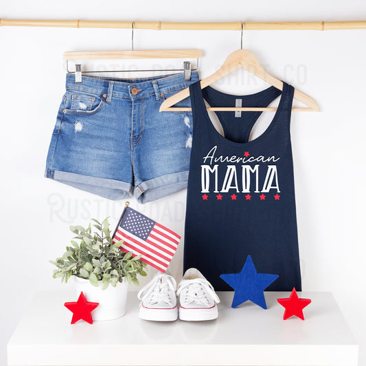 American Mama Tank, 4th of July Tank Top, Women's Fourth of July Shirt, Patriotic Tank Top, USA Tank Top