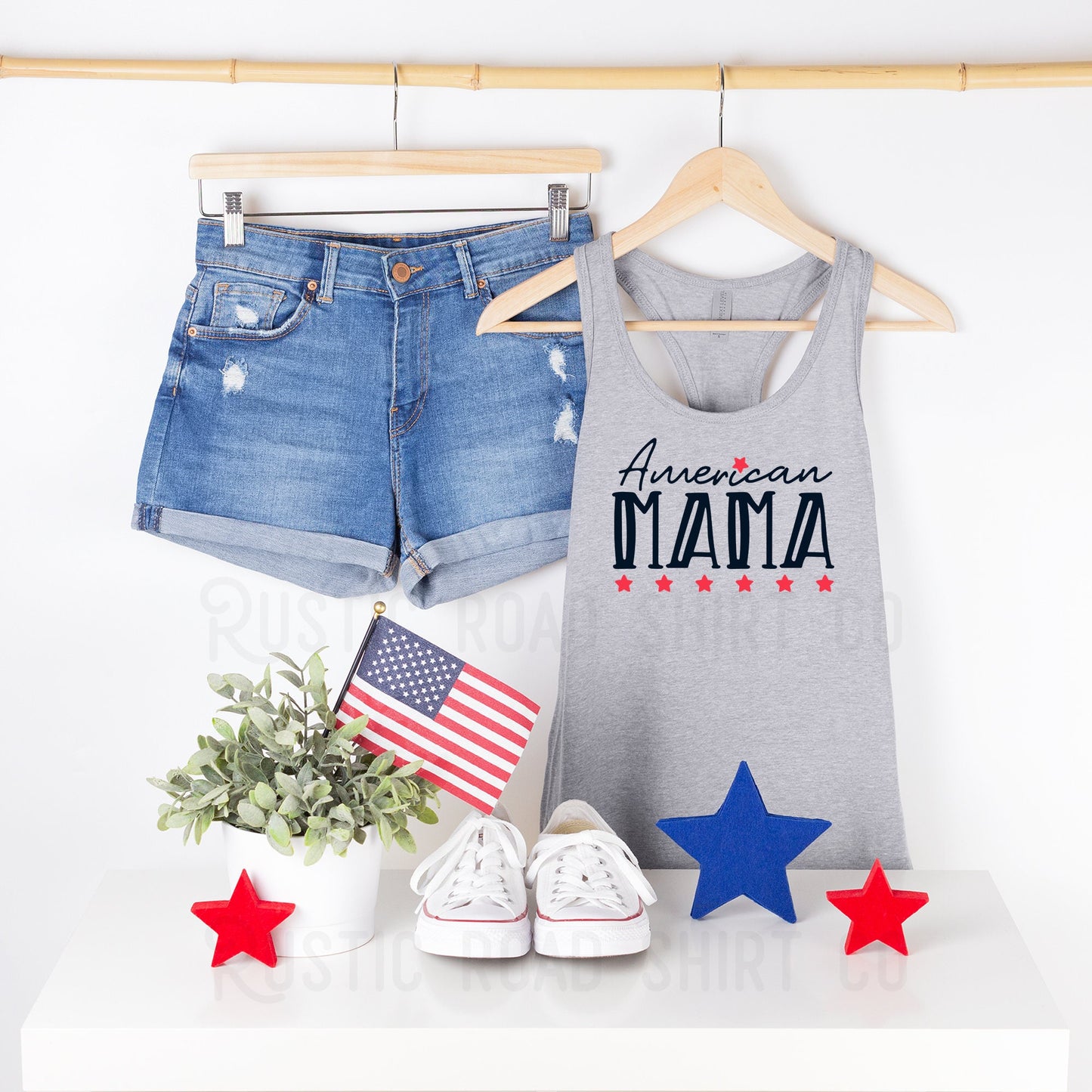 American Mama Tank, 4th of July Tank Top, Women's Fourth of July Shirt, Patriotic Tank Top, USA Tank Top