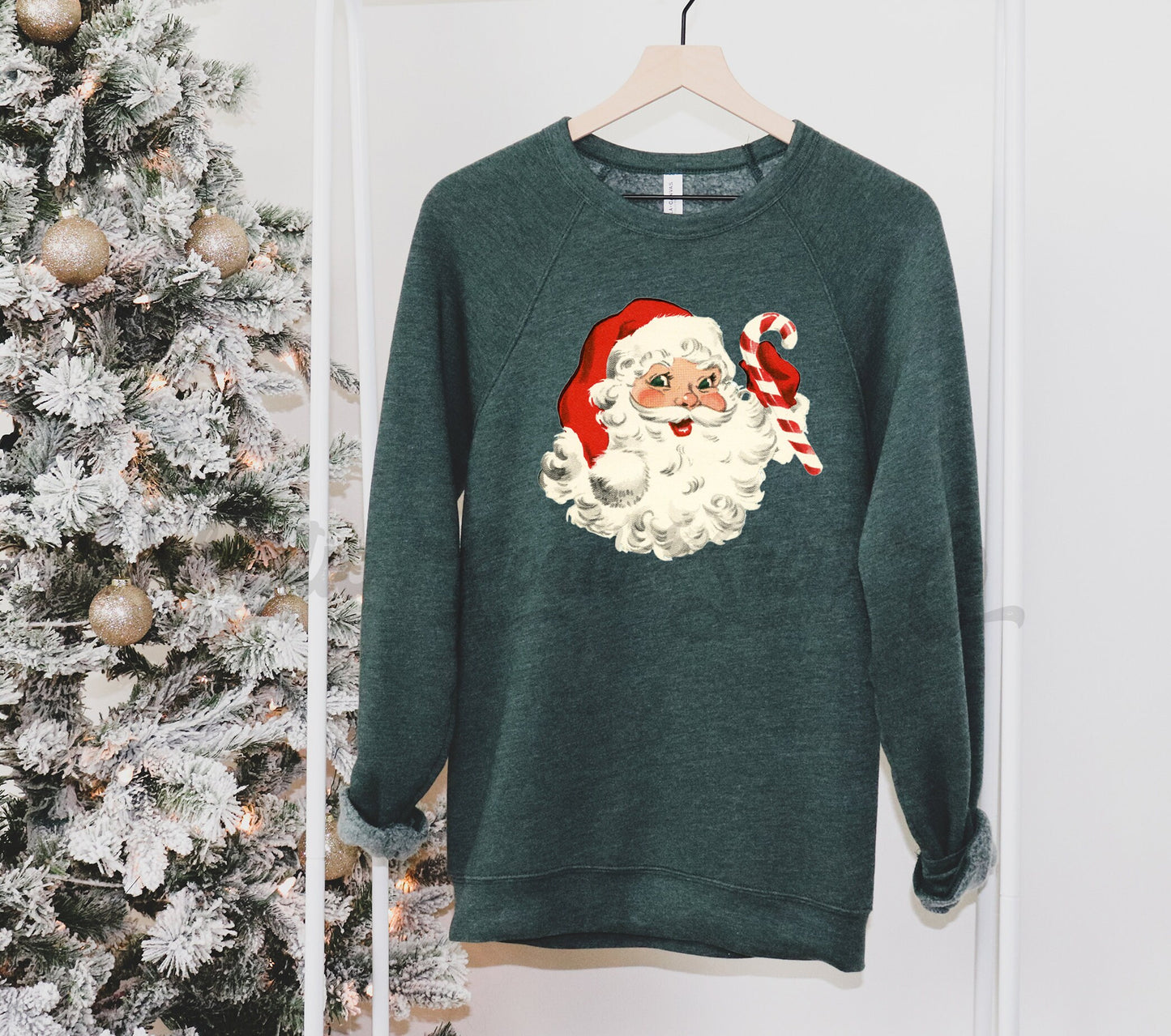 Retro Santa Sweatshirt, Christmas Sweatshirt, Christian Sweatshirt, Holiday Sweater Party, Women's Christmas Sweater