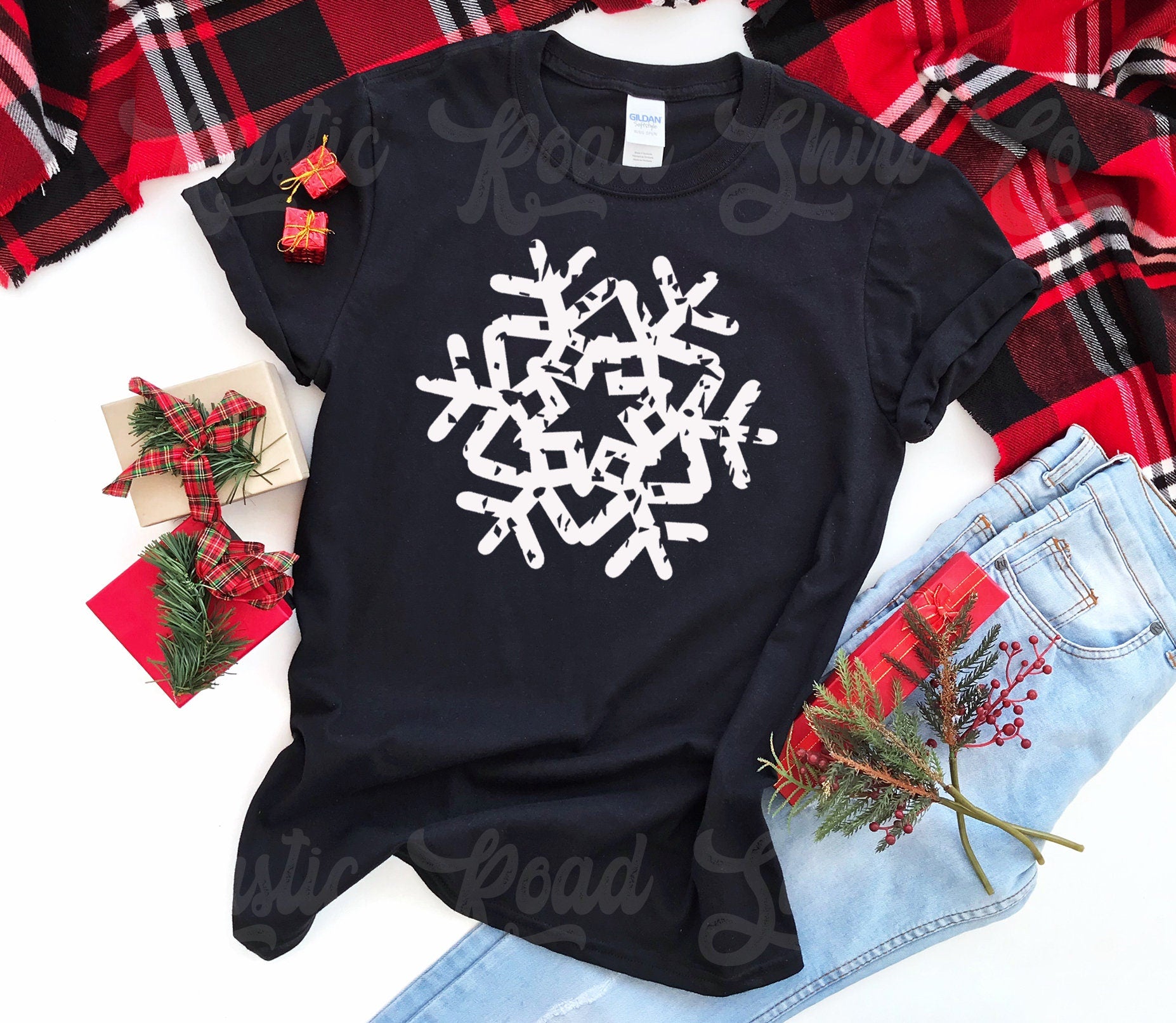 Snowflake Shirt, Plaid Snowflake Shirt, Christmas Shirt, Christmas Party Shirt, Family Christmas Shirts
