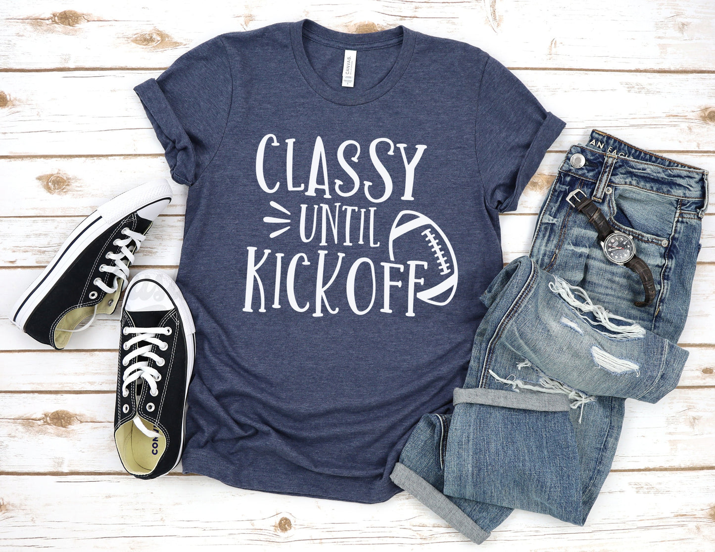 Football Shirt - Football Mom Shirt - Classy Until Kickoff - Football Shirts - Football Tee Shirt - Football T-shirt