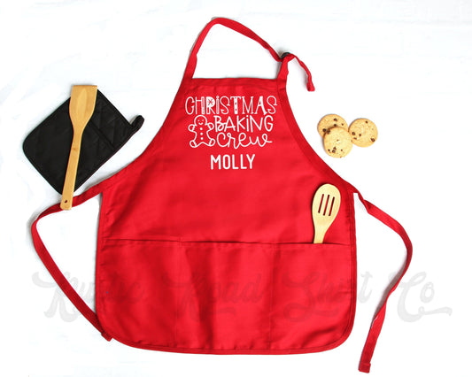 Baking Crew Apron, Christmas Baking Apron, Christmas Cookie Apron, Christmas Apron, Baking Apron, Apron for Christmas, Personalized Apron