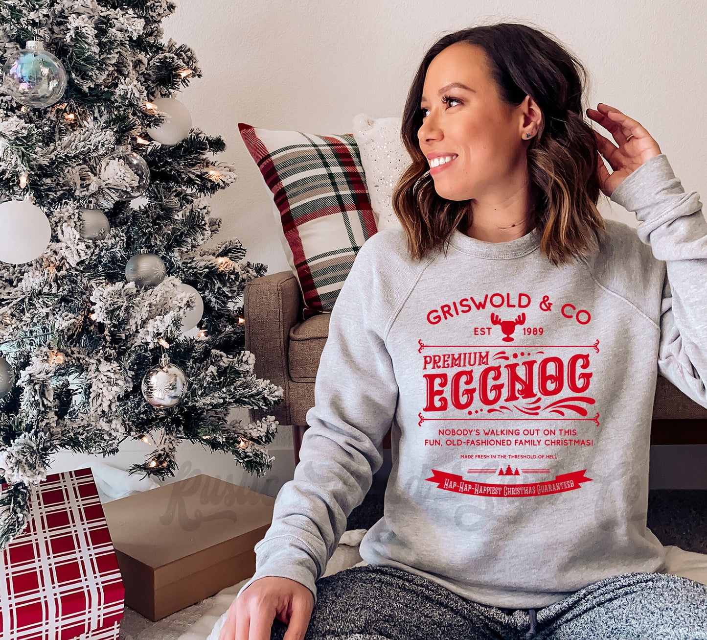 Family Vacation Christmas Sweatshirt, Eggnog Sweatshirt, Christmas Sweatshirt, Holiday Sweater Party, Women's Christmas Sweater