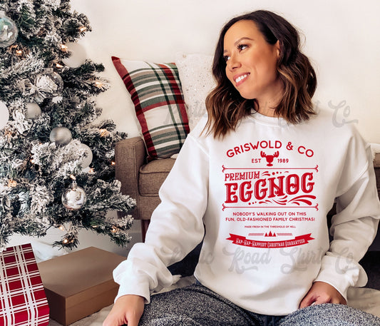 Family Vacation Christmas Sweatshirt, Eggnog Sweatshirt, Christmas Sweatshirt, Holiday Sweater Party, Women's Christmas Sweater